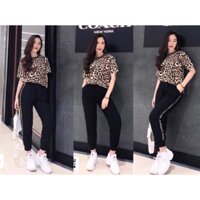 ÁO PHÔNG NỮ HOẠ TIẾT DA BÁO CỔ TRÒN