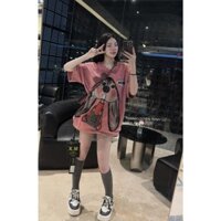 ÁO phông nữ in hình thỏ tai cụp siêu to hót hit.chất coton dày co giãn from rộng 45-60kg ful mác