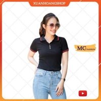 Áo Phông Nữ Màu Đen Có Cổ Tay Ngắn Đẹp (Đen, Đỏ, Vàng, Trắng, Nâu) Vải Cotton Mc Fashion Ap169 . New ✔️