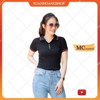 Áo Phông Nữ Màu Đen Có Cổ Tay Ngắn Đẹp (Đen, Đỏ, Vàng, Trắng, Nâu) Vải Cotton Mc Fashion Ap169 .