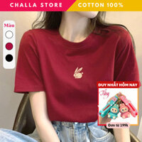 Áo phông nữ mùa hè, áo thun nữ dáng vừa chất mát COTTON 100% in hình THỎ CON MINION