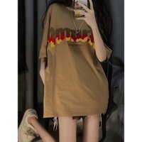 Áo phông nữ tay lỡ form rộng thời trang ulzzang hàn quốc Áo thun nữ oversize màu nâu unisex học sinh đi chơi học