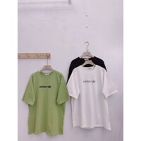 Áo phông nữ tay lỡ form vừa chất cotton mỏng mát phù hợp mùa hè oi bức hình in chữ adidas