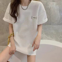 Áo phông nữ trắng đen áo thun nữ ngắn tay cổ tròn vải xốp Quảng Châu cao cấp