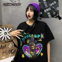 Áo phông oversize in hình thỏ cá tính