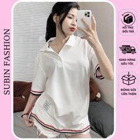 Áo phông polo dây sọc  nam nữ đều mặc đẹp hàng xin chất dày dặn SUBIN FASHION SB124