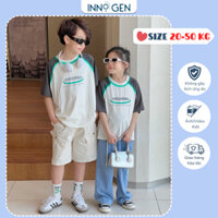 Áo phông raglan cộc tay trẻ em chất cotton thoáng mát có điểm nhấm sơn xịt quanh tay áo nổi bật