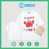 Áo phông rộng HAZACO in hình chú cua so cute áo thun tay lỡ unisex vải dày thoáng mát áo thun cotton nam nữ SM010