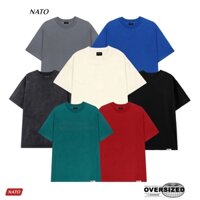 Áo Phông Rộng Tay Lỡ TEE 280GSM Cotton Oversize Áo Thun Trơn Nam Nữ Unisex Cổ Tròn Cao Cấp NATO