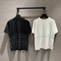 Áo phông T-shirt L họa tiết hoa vân logo LV đính hạt màu LA on web VTN