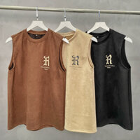 Áo phông TankTop Da Lộn cổ tròn phong cách UNISEX Nam/Nữ form rộng cá tính - áo thun ba lỗ không tay mềm mịn, thoáng mát