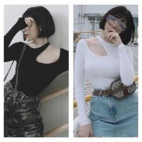 Áo phông tay dài khoét một bên vai