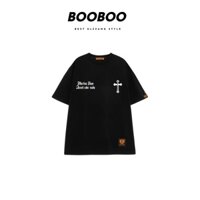 Áo phông tay lỡ nam nữ unisex form rộng Cây thánh giá 804 BOOBOO STORE
