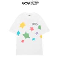 Áo phông tay lỡ unisex Local Brand STAR TEE 100 cotton in lụa - Thương hiệu SWE VN - trắng - XL