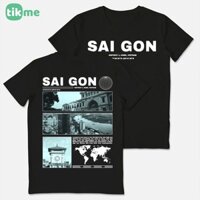 Áo phông tay lỡ unisex quận 1 Sài Gòn áo hai mặt chất cotton cao cấp - CN11