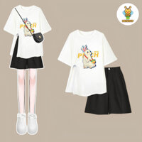 Áo phông thỏ xẻ tà cho bé gái size đại BEESHOP H25002