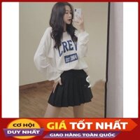 Áo Phông Thun Tay Dài, Pull Chữ Crew Basic M5506-Violet *