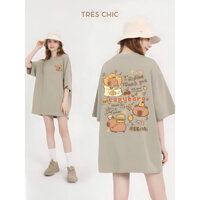 Áo phông thun Unisex 100% Cotton 280GSM form rộng oversize cao cấp hình chuột nước Capybara Local Brand chính hãng
