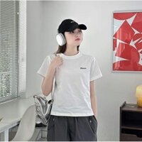 Áo phông trắng cổ tròn babytee HISARA 3 size SML cho nữ