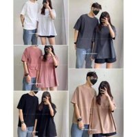 Áo phông trơn cổ tròn couple