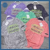 Áo phông unisex form rộng nam nữ hoạ tiết da beo cá tính