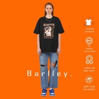 Áo phông unisex form rộng BARLLEY basic tee tay lỡ dành cho nam nữ in anime BAN-007