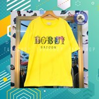 Áo Phông vàng oversize Nam Nữ BOBUI ảnh thật