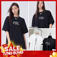 ÁO PHÔNG YSL ĐÍNH ĐÁ CAO CẤP, PHONG CÁCH TRẺ TRUNG NĂNG ĐỘNG ( ẢNH THẬT + HÀNG CÓ SẴN )