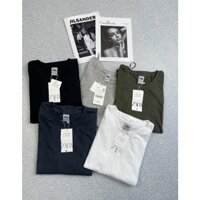 Áo Phông zara Nam vải dệt co giãn 4 chiều không nhăn cổ tròn tay lỡ