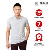 Áo polo, áo phông, áo thun cổ bẻ nam màu ghi sáng Aligro chất liệu cotton, không xù, không bám dính, tôn dáng ALGPLO80 - L