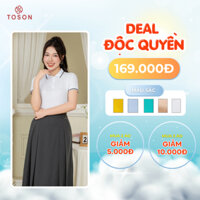 Áo polo basic trắng - cotton AP407W24 - TOSON