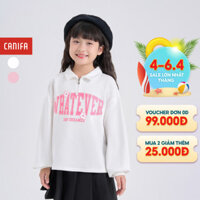 Áo polo bé gái CANIFA cổ bẻ dài tay in hình 1TP24C002