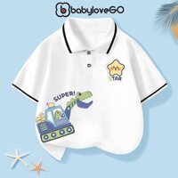 Áo polo be trai BabyloveGO áo thun cổ bẻ cho bé in hình độc đáo
