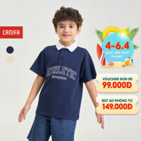 Áo polo bé trai CANIFA cổ bẻ dáng oversize có hình in 2TP24C001