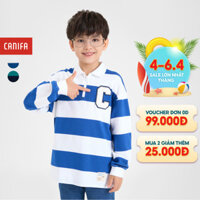 Áo polo bé trai CANIFA dài tay hoạ tiết kẻ 2TP24W005