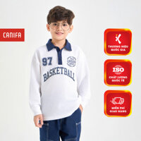 Áo polo bé trai CANIFA dài tay cổ phối màu 2TP24W004