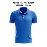 ÁO POLO CHẤT POLY PHỐI SỌC - XANH YA BT8