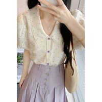 Áo Polo Cổ Chấm Bi Nữ Thiết Kế Niche Mỏng Hơn Nhìn Phù Hợp Với Tay Ngắn