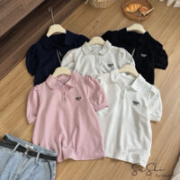 Áo polo cổ sen tay bồng thêu hình nơ_334