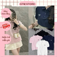 Áo polo cổ sen thêu nơ vai bồng 5 màu siêu Hot_334 - GTM Store