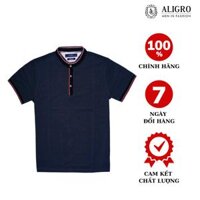 Áo polo cộc tay nam trơn màu xanh đen aligro ALGPLO38 - xanh đen,M
