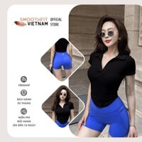 Áo Polo Croptop Tập Gym Nữ - Chất Liệu Dệt Cao Cấp SmoothFitVN PL7101 Vạt Bầu Co Dãn 4 Chiều - Tập Gym, Yoga, Thể Thao.
