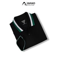Áo polo đen nữ phối xanh lá AVANO vải Cotton mắt chim mềm mát không xù dáng Slimfit trẻ trung APL02