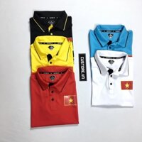 Áo Polo di chuyển nam nữ unisex VIỆT NAM Đen Vàng Đỏ Trắng CUSTORE vải mè cá sâu cao cấp giá rẻ Xịn