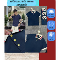 Áo Polo Gu Chỳ Hoạ Tiết Kẻ Sọc Cổ Áo Cúc Dập Logo Siêu Đẹp Dành Cho Anh Em