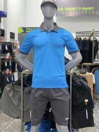 Áo Polo Guni G01 CSM - Xanh Ya Phối Xám