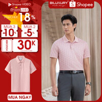 Áo Polo Hồng 9APCH596HOG BILUXURY Phối Hoạ Tiết Kẻ , Kháng Khuẩn, Chống Nhăn