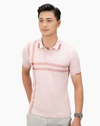 Áo Polo Hồng Hoạ Tiết Kẻ Chống Nhăn, Kháng Khuẩn 7APCH043HOG