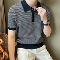 Áo Polo Kẻ Ngang Nam, Áo Polo Len Dệt Kim, Áo Thun Nam NA24 Mềm Mát Co Giãn 4 Chiều Không Bai Nhão
