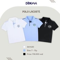 Áo Polo Lacoste Dokma  , áo cổ đức cộc tay bé trai ( 7-12T ) ( 20-50kg  ) hàng chính hãng